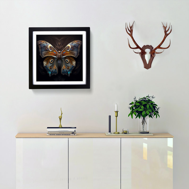 Moth - Framed Print, Black