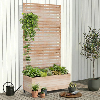 Lit de jardin surélevé en métal avec treillis, jardinière pour légumes et fleurs, boîte à fleurs en treillis pour plantes grimpantes et vignes, lit de jardin surélevé galvanisé