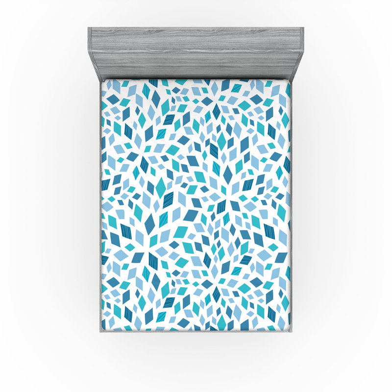 Drap-housse Ambesonne, paquet de 2, Bleu ardoise / turquoise abstrait, Drap-housse grand