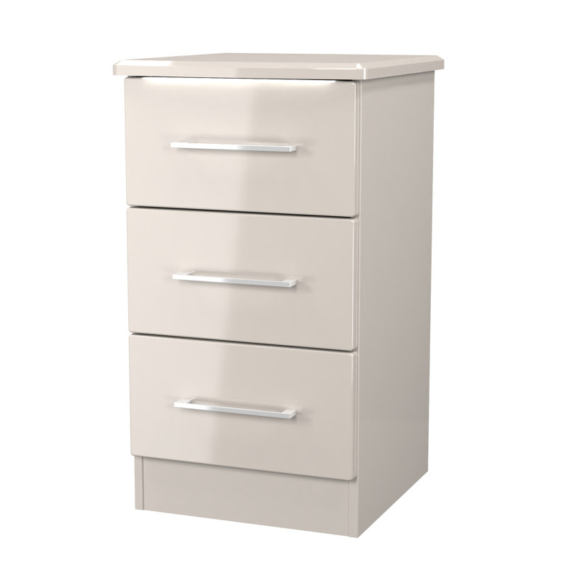 Cenie 40cm W Manufactured Wood Bedside Table, Beige