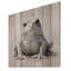 «Black and White Frog Harmony - Frogs & Toads», art mural sur bois de pin naturel-1570957529