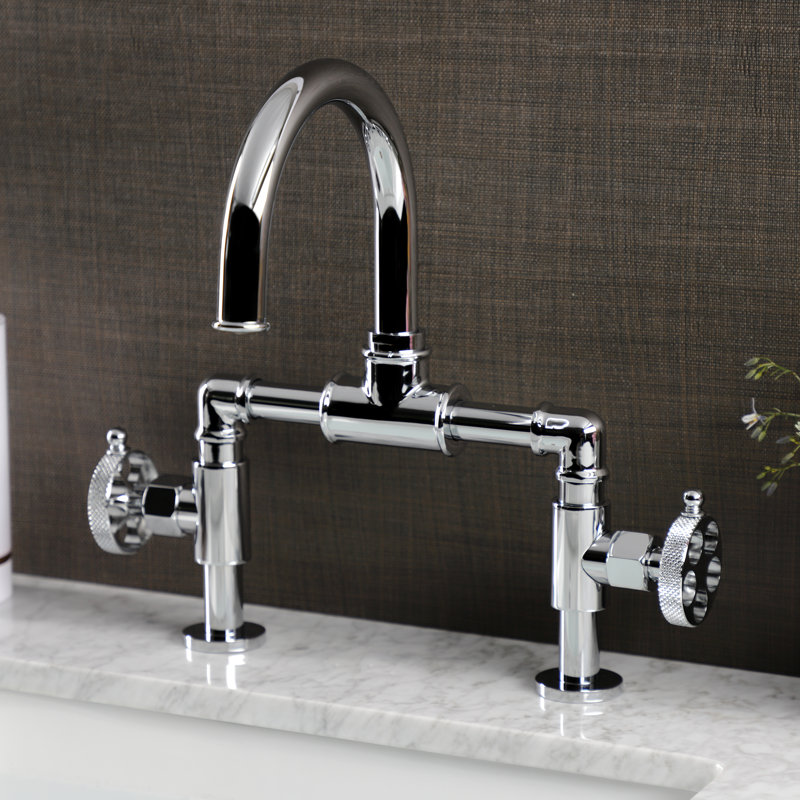 Robinet de salle de bain à large entraxe avec bonde Webb, Chrome poli