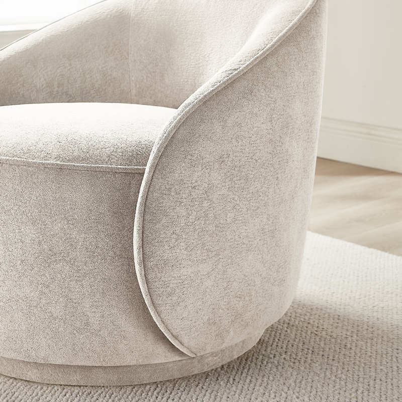 29.33’’ Upholstered Sloped-Arm Swivel Accent Chair, Curry