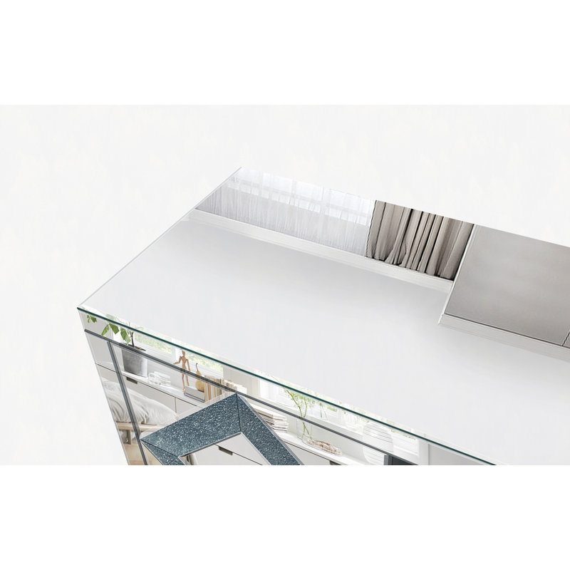 Meuble télé 47 po avec portes en verre diamant, conception à deux portes et espace de rangement ouvert, compatible avec les téléviseurs de 50 po et décor moderne pour le salon et la chambre à coucher