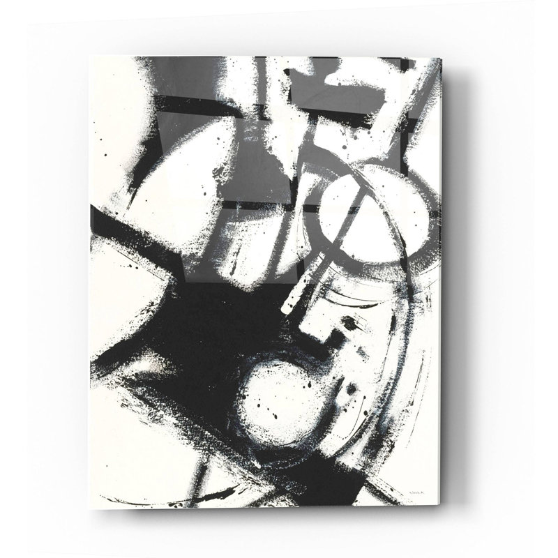 «Expression Abstract II White Crop» par Shirley Novak, art mural en verre acrylique, H 36 po x l 24 po