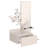 23.6" Wide 3-Tier Shelf  Floating  Mirror Console Table, Full Extension Drawer White-1081922826