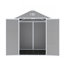 Remise de rangement en résine 6 * 5Ft, outils de jardin en plastique à l'extérieur des remises, matériau de haute qualité en PP, structure solide, imperméable, résistante à la rouille et aux rayons UV, grand espace de rangement, panneau de PP épais de 12 mm, éclairage de fenêtre HD