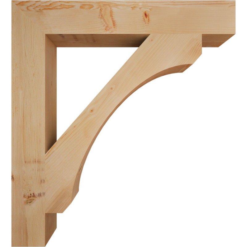 Support en bois / corbeau H 5,5 po x l 40 po BKTLEC05, Sapin de Douglas, H 44 po x l 5,5 po x P 40 po