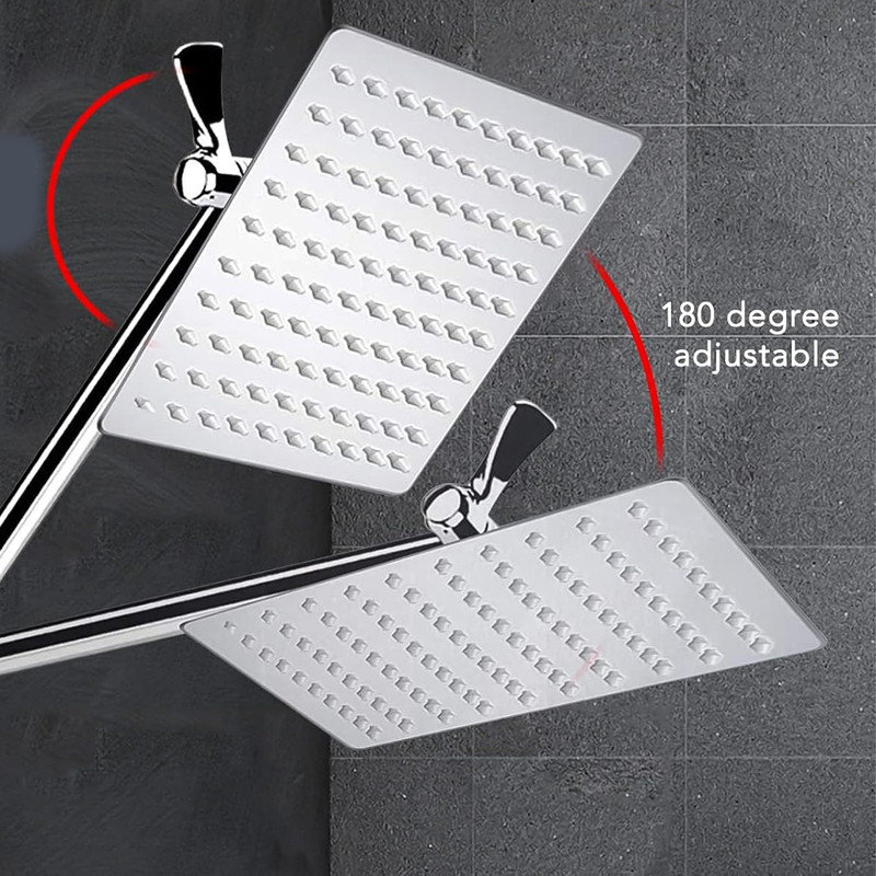 10'' Chrome Rainfall Shower Head with Handheld Combo and Adjustable Arm