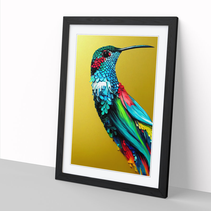 Cusumano Hummingbird - Picture Frame Print, Black, 64cm H x 46cm W x 2cm D