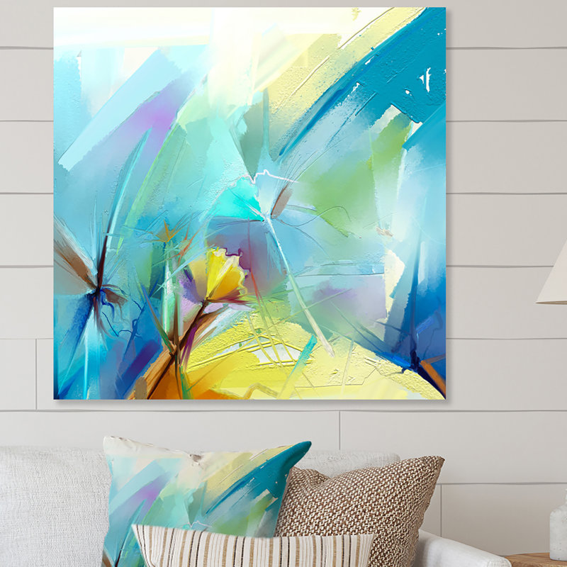 «Turquoise Storm Impression V», reproduction d'art sur toile, H 36 po x l 36 po x P 1,5 po, Toile tendue