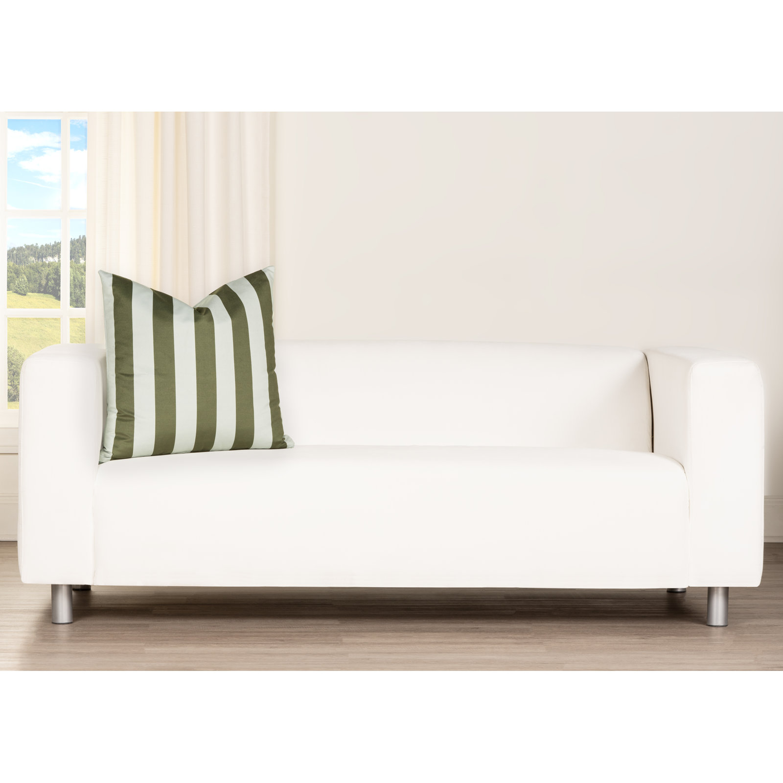 Throw Pillow, 26" x 26", Feather, Carmel