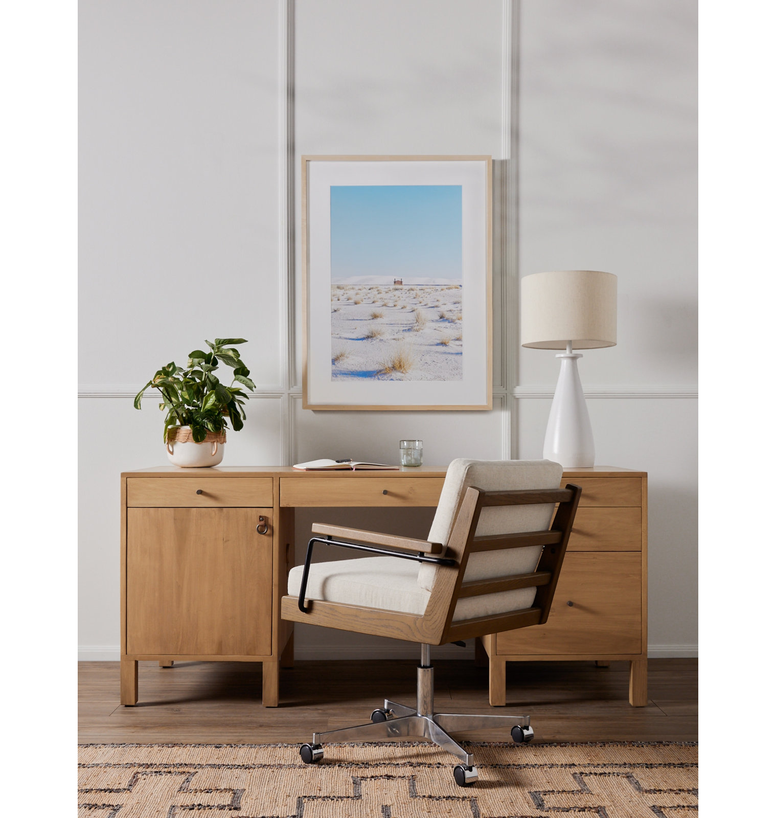 Kenzie Executive Desk, Dry Wash Poplar