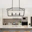 Luminaire suspendu linéaire 5 lumières pour îlot de cuisine en nickel brossé Farmhouse-605431699
