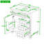 Meuble-lavabo de salle de bain avec comptoir en céramique, 3 tiroirs de rangement, tablette réglable et supports de porte-133444995