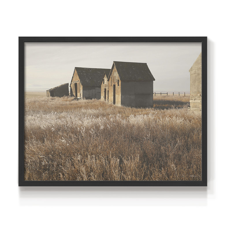 The Old Farm - Reproduction encadrée - Restickable, H 11 po x l 14 po, Noir, noir, noir, noir
