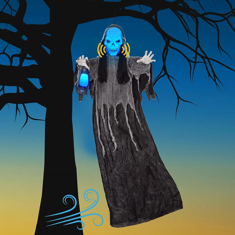 72" Hanging Interactive Reaper With Led And Sound Effects
