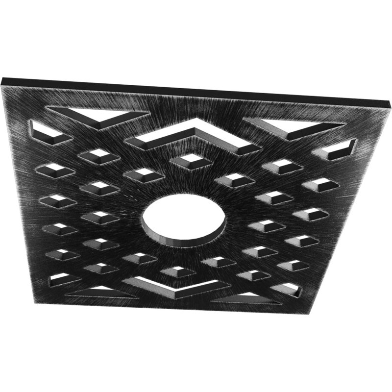 Médaillon de plafond à chevron en PVC de qualité architecturale 24 po x 6 1/4 po x P 1/4 po, H 24 po x l 24 po x P 0,75 po