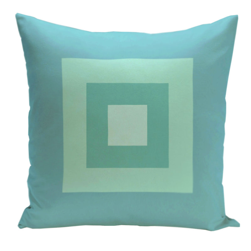 Geometric Reversible Throw Pillow, Bahama/Ocean, 26" H x 26" W