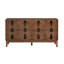 Buffet 60,5 "Mid Century Modern Buffet avec rangement, meuble télé, armoire de rangement avec 4 portes et tablettes réglables pour la cuisine, la salle à manger, le vestibule, le noyer