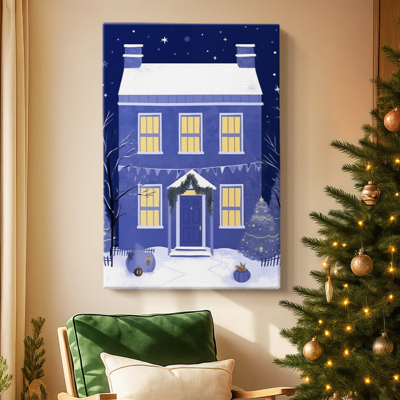Cobalt Whisper-Premium Gallery Wrapped Canvas, 48" H x 32" W