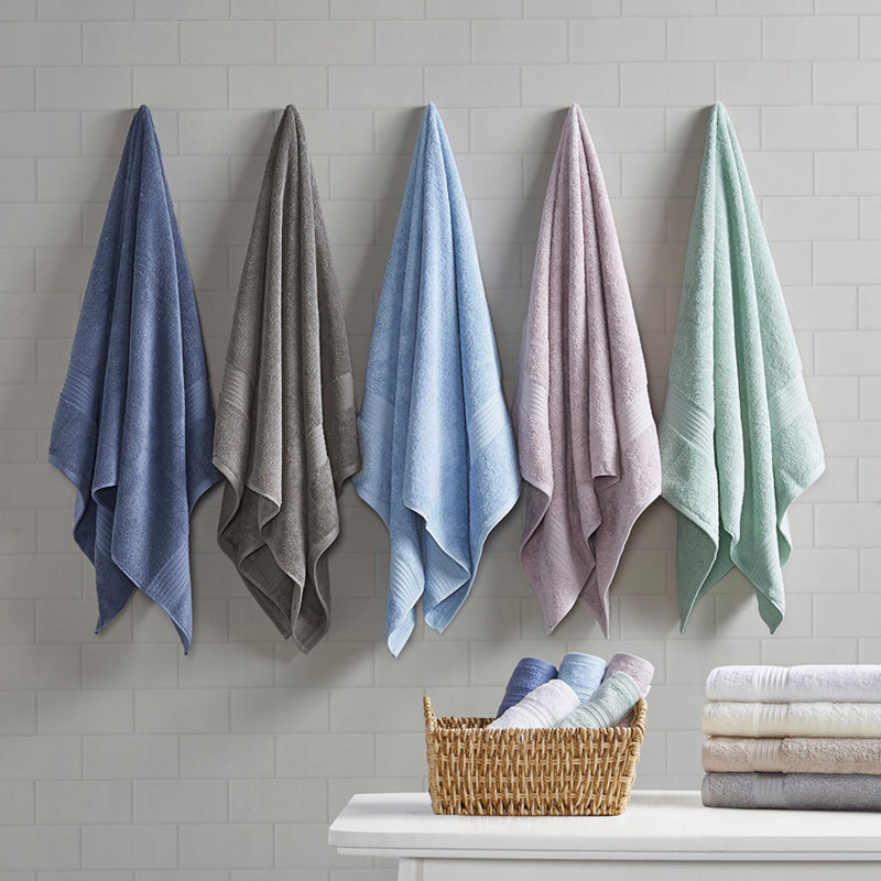 6 Piece Organic Cotton Towel Set, Blue