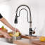 Robinet de cuisine à bec rétractable à ressort 1,8 GPM avec plaque de pont Bolden-93965568