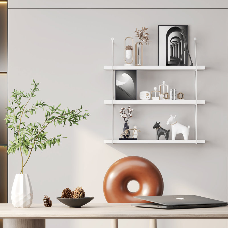 Lakshmi 3 Piece Tiered Shelf, White