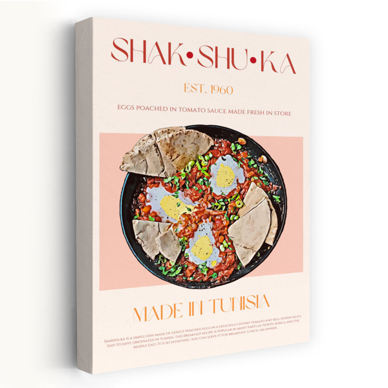 Art mural traditionnel Shakshuka, H 36 po x l 24 po