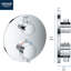 GROHE Grohtherm 2-Handle Shower Thermostatic Valve Trim Kit-44218760