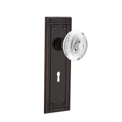 Crystal Egg & Dart Interior Mortise Door Knob