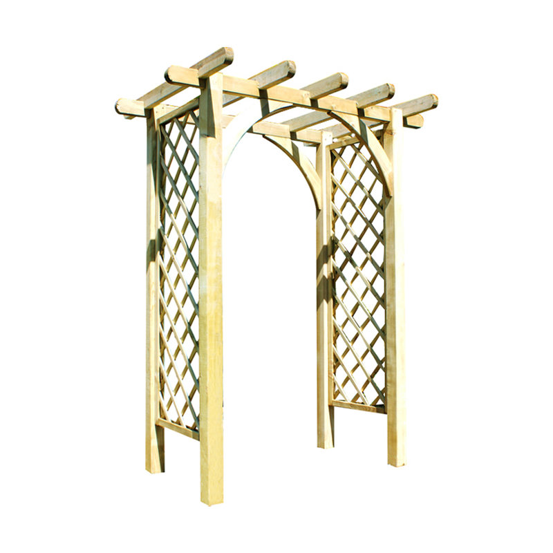 Medfield 180cm W x 130cm D Solid Wood Arbour in Natural