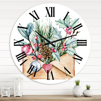 Carte de voeux «Merry Christmas» - Horloge murale traditionnelle
