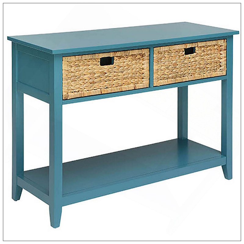 Console bleu sarcelle avec tablette inférieure, Sarcelle