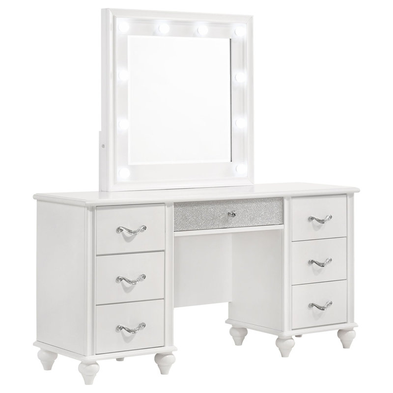 Bureau de coiffeuse à 7 tiroirs Charlotte
