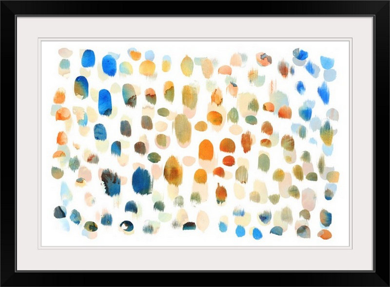 « colour dabs », impression, H 24 po x l 32 po x P 1 po, Cadre noir