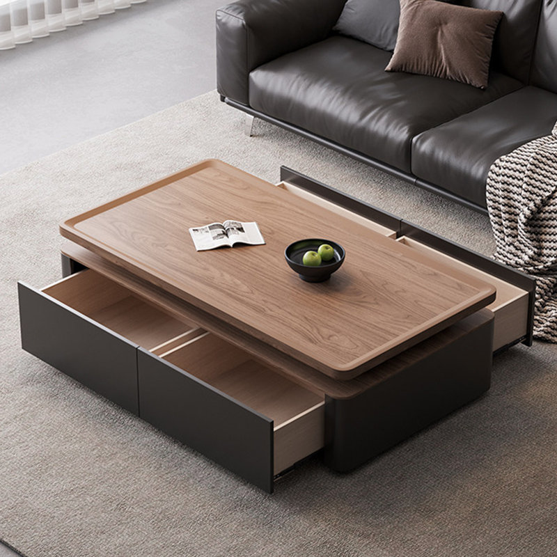 Table basse moderne avec rangement rectangulaire, 15.2" H x 55.1" W x 27.6" D