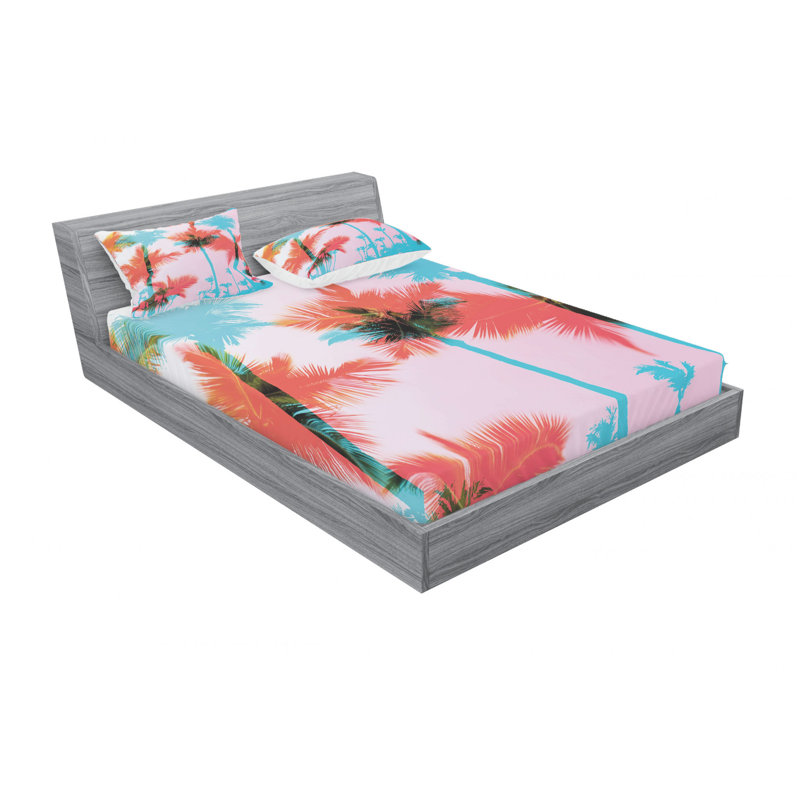 Ensemble de draps floral sapin de noix de coco, Ensemble de draps pour lit double avec un drap-hou