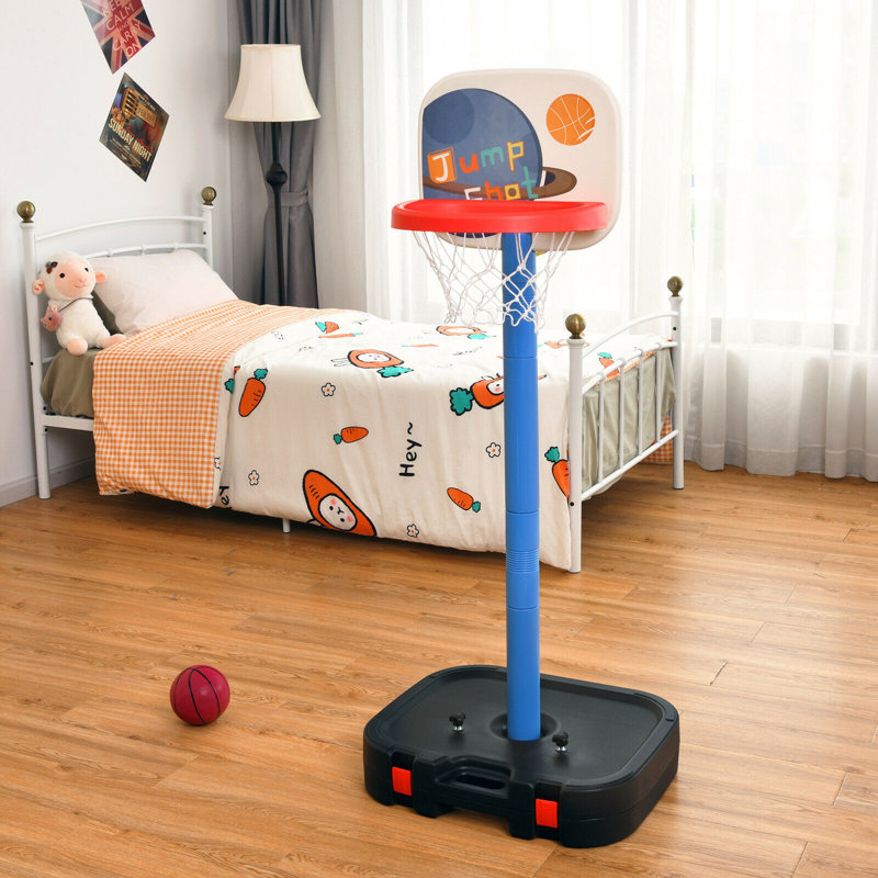 Zoomie Kids Krish Toddler Basketball Hoop, Red/Blue/Black