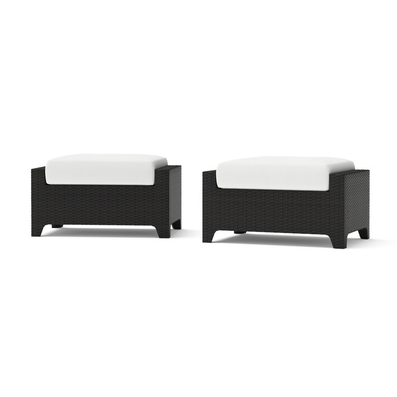 Fionnula Upholstered Ottoman, Bliss White Sunbrella®