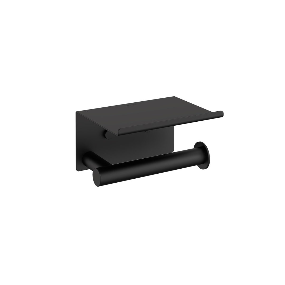 Belfry Bathroom Toilet Roll Holder Metal made w/ Cover & Matt Black Finish