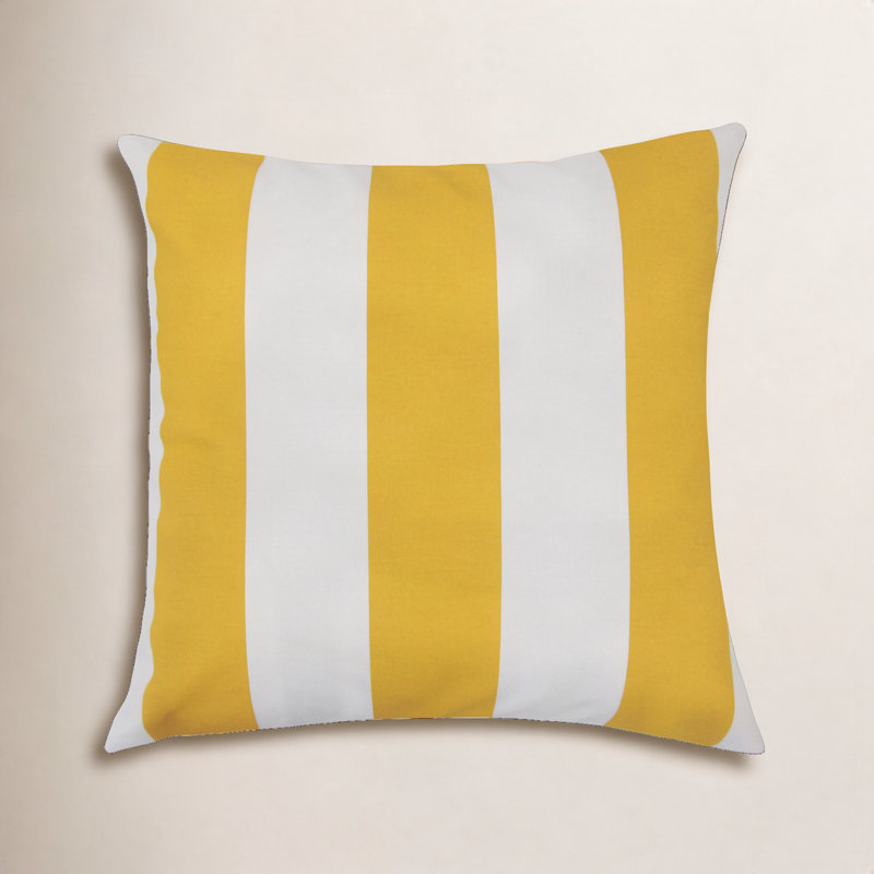Coussin décoratif rayé kanha, H 18 po x l 18 po x P 5 po, Agrume