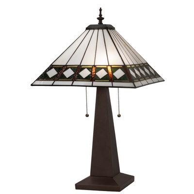 24" High Diamond Band Mission Table Lamp