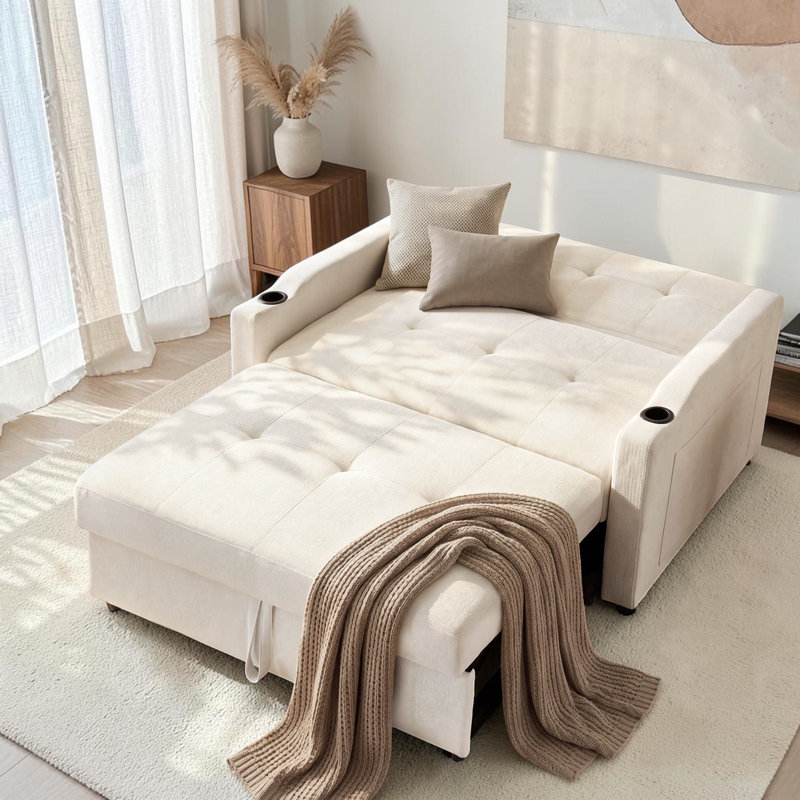 Sofa, Off White Chenille