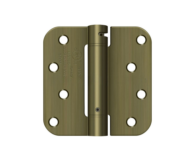 Deltana DSH4R55T 4 po x 4 po, coin de 5/8 po, homologué UL en laiton antique, Laiton antique