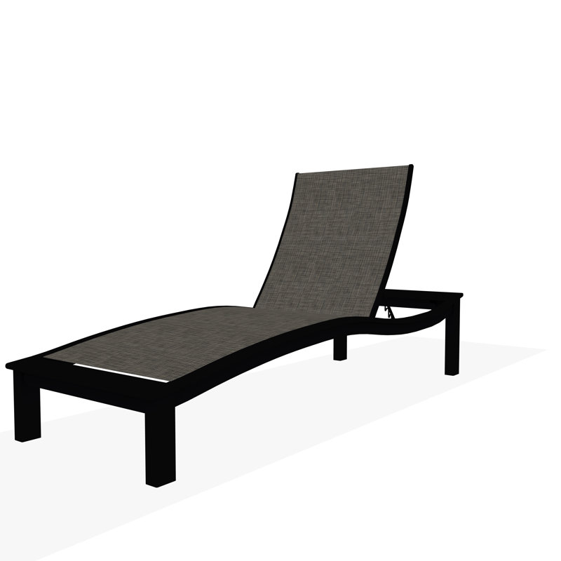 Chaise longue sans accoudoirs en aluminium Bazza Sling, Tempête, Noir