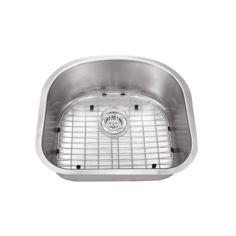 Évier de cuisine encastrable l 23 po x l 21 po avec robinet et distributeur de savon, Robinet de bar à col de cygne
