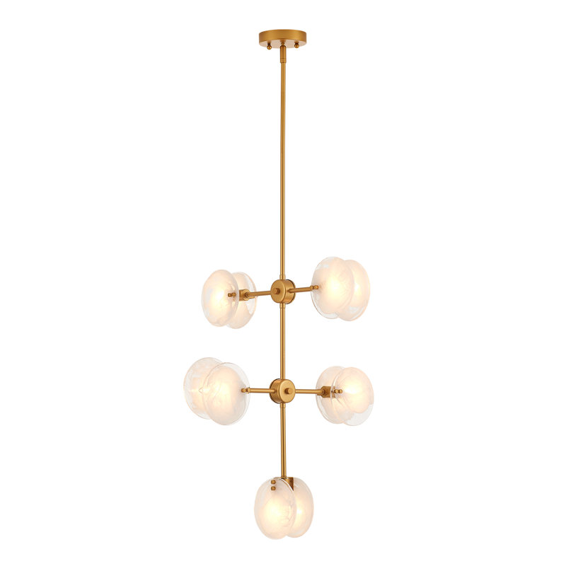 5-Light Dimmable Modern Sputnik Glass Chandelier