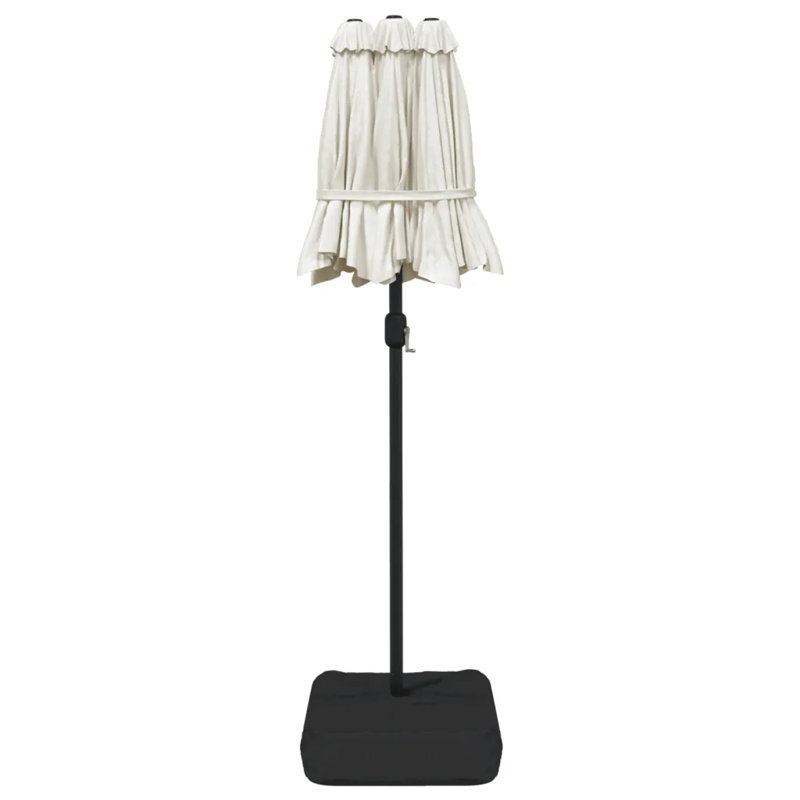 Double-Head Garden Parasol 316x240 cm, Sand White