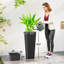 Ensemble de pots à fleurs modernes noirs en polypropylène pour une décoration extérieure peu encombrante